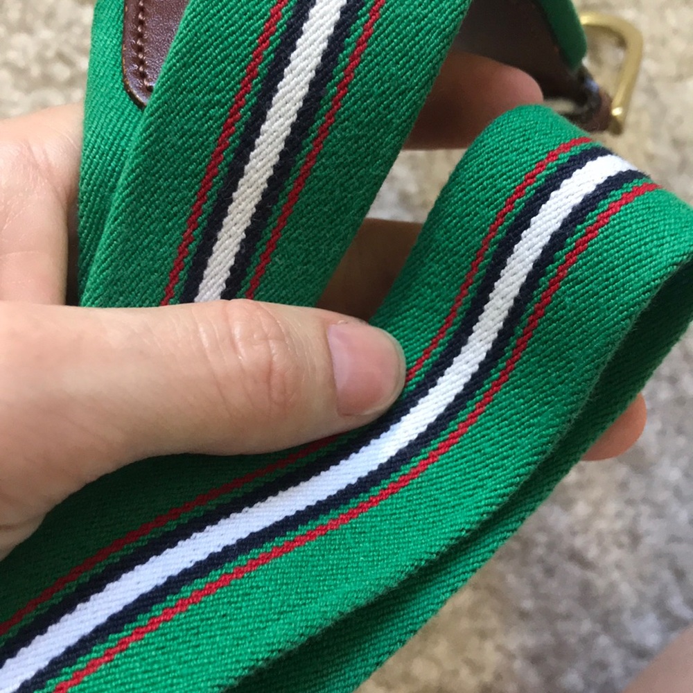 Dooney & Bourke Brown Leather Kelly Green belt - Picture 2 of 9